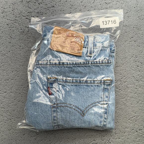 VINTAGE Levis 505 Shorts Men 31 Blue Denim Red‎ Tab 90s Raw Jorts Batwing Y2K - Picture 12 of 12